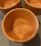 Chantal Orange Ramekins 1/2 Cup 4OZ Pumpkin Bottom 93-CP07 3-PCS *mint ++. Fixed Price $17.50.