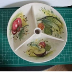 Mancioli Italy Hand Painted Vegetable Divided Serving Bowl Chip Dip K.404/L.58. Fixed Price $20.00.