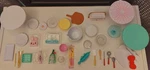 Zuru Brands Lot Miniature Accessories Bulk Set Of 37 Bowls, Molds, Stands. Fixed Price $45.00.