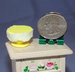 Miniature Dollhouse Pedestal Cake Dessert Stand Hand Sculpted Artisan Js Yellow. Fixed Price $11.99.