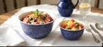 New Temp-tations Mixing Nesting Bowls Blue Floral Bead (rare) Set Of 2 Nos. Fixed Price $21.99.