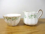 Sugar Bowl Creamer Royal Tara Bone China Trellis Shamrock Ireland Vintage. Fixed Price $19.90.