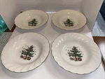 4- Nikko Happy Holidays Rim Soup Bowls Christmas Tree Japan Nwt Rare. Fixed Price $44.10.