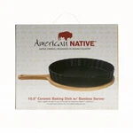 American Native 10.5 Round Baking Dish W/bamboo Server Modern Bake/serve Set. Fixed Price $36.99.