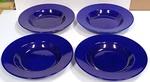 Dudson Artisan Cobalt Blue Pasta Bowls 12 3/8" Vitrified Stoneware England Qty 4. Fixed Price $39.95.