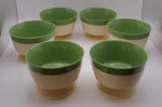 Vintage Raffiaware Thermo Temp Footed Dessert Ice Cream Bowls Set Of 6 Green. Fixed Price $27.99.
