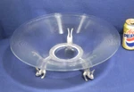 Vtg 1990 Arthur Court 15.75" Glass Fruit Center Bowl Aluminum Bunny Rabbit Stand. Fixed Price $49.99.
