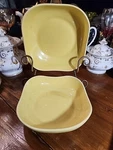 Yellow Mcm Glazed Square Hall Bowl 1211 Usa. Fixed Price $29.99.