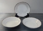 Set Of Harmony House Silver Sonata 3639 Fine China Fruit / Dessert Bowls 5.5". Fixed Price $14.40.