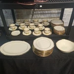 New 61 Pcs. Lenox Hancock Presidential Dinnerware 12 Settings Plat. Bowl. Fixed Price $1119.00.