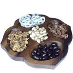 Party Tray Wood Divided Snack And Serving Dish & Thyme Olives Nuts Cheese. Fixed Price $25.00.