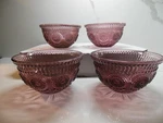 Pioneer Woman Glass Fruit Dessert Bowl Adeline Plum Purple 5 Embossed Set Of 4. Fixed Price $32.50.