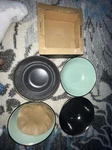 Barebones Living CKW-425 Enamel Mint Speckled Set Of Bowl Open Box New. Fixed Price $40.00.