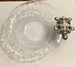 Mud Pie Glass Condiment Snack Dip Bowl With Silver Metal Sea Turtle 6.25. Fixed Price $14.99.
