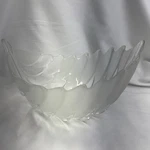 Waltherglas Germany Clear & Frost Leaf 9"X11.5"X6.25" Glass Fruit Bowl In Box. Fixed Price $29.99.
