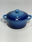 Le Creuset Cocotte W/ Lid 10CM Ombre Azure Blue Stoneware Bakeware Nwt. Fixed Price $28.00.