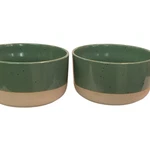 Ciroa Stoneware Bowls Green Speckled Microwave Safe 6 Modern Rustic. Fixed Price $16.00.