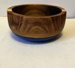 Threshold By Target Wooden Acacia Bowl With Blue Base Country Core Tableware 4"W. Fixed Price $11.43.
