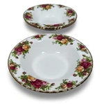 Royal Albert Old Country Roses Rim Soup Bowls Set Of 3 Bone China 8 Inch Floral. Fixed Price $69.99.