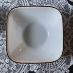 Corelle Discont'd Twilight Grove Single Square 6 1/4" Soup/cereal Bowl Brown Rim. Fixed Price $6.99.