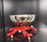 Michael Aram Red Coral Reef Bowl 6.5" Stainless Steel New Box W/ Card. Fixed Price $199.99.