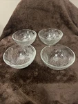 Kig Indonesia Glass Hibiscus Flower Etched / Frosted Dessert Bowl Set Of 4. Fixed Price $20.00.