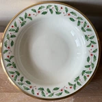 6 Lenox Christmas Holiday Dimension Collection Large Rimmed Soup/pasta Bowls. Fixed Price $194.00.
