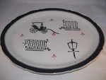 Wellsville Restaurant Ware Surrey Large Oval Serving Platter Carriage Usa Vtg. Fixed Price $29.95.