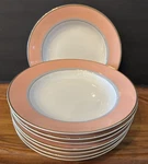 Mikasa Grandeur Salmon LAD02 Rimmed Soup Bowls 8 Set Of Japan Fine China. Fixed Price $50.00.