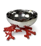 Michael Aram Ocean Reef Red Coral Base With Stainless Steel Bowl 6 Decorative. Fixed Price $125.00.