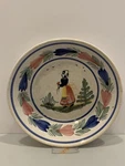 Henriot Quimper Fruit Bowl With Breton Woman - 1930S Vintage 5.25". Fixed Price $19.99.