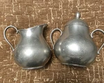 Hans Kleyn Pewter Sugar Bowl & Creamer Set Den Haag Holland Mid Century Vtg. Fixed Price $39.99.