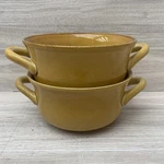 Farmhouse Rustic Williams Sonoma Mustard Yellow Handled Individual Soup Bowl Htf. Fixed Price $55.00.