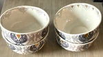 Anthropologie Tanja Ikat Cereal Bowls Set Of 4 Soup Pasta Ceramic Silver & Gold. Fixed Price $21.75.