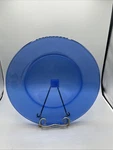 Anchor Hocking Presence Blue 13 Round Glass Platter Sandwich Plate Nos. Fixed Price $25.99.
