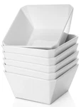 Porcelain Cereal Bowls, 16 Oz Square Serving Set, 5 Inch White Ceramic For. Fixed Price $37.07.