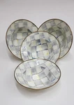 Mackenzie Childs Sterling Check Breakfast Bowls Set Of 4. Fixed Price $250.00.