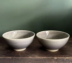 Pair Of West Elm Reactive Glaze Crackle Gray Taupe 5.75" Bowls Portugal. Fixed Price $19.44.