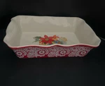 Pioneer Woman Red W/white Lace Casserole 2818 Dmt Baking Dish Preowned 11-3/8. Fixed Price $19.99.