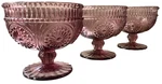 Set 3 Pioneer Woman Adeline Plum Purple Sherbet Pedestal Dessert Glasses. Fixed Price $15.80.