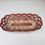 Temptations Ovenware Old World Oval Bread Basket Lattice Weave Red. Fixed Price $13.45.
