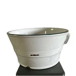 Ceramic Faux Enamelware White Bowl Red Pottery Country Farm Kitchen Norcal. Fixed Price $29.95.