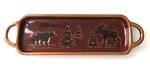 Serving Tray Alaskan Home Studio Woodland Collection Red Cabin Trees Moose Bear. Fixed Price $24.99.