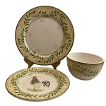 Pfaltzgraff Country Cottage Dinner Plates & Salad /rooster,cereal Bowl. Fixed Price $25.00.