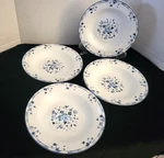Set Of 4 Laura Ashley Sophia 8.5" Rimmed Soup Bowls French Country. Fixed Price $26.99.