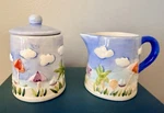 Vintage 2001 Dennis East Dei Beach Scene Creamer And Sugar Bowl Set. Fixed Price $15.99.