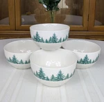 Set Of 4 Royal Norfolk Green Trees Snow Soup Cereal Bowls Christmas Winter Nice!. Fixed Price $29.99.