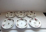 Vintake Mikasa Fine China Japan Moss Rose 7288 Gold Rim 6 Soup Bowl Lot #. Fixed Price $29.00.