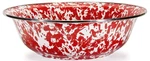 Golden Rabbit Enamelware Serving Basin, 4 Quart, Red Swirl. Fixed Price $67.31.