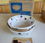Pampered Chef 6-INCH Cereal Bowls Colored Dots Pack Of New Box 2054. Fixed Price $24.00.
